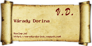 Várady Dorina névjegykártya